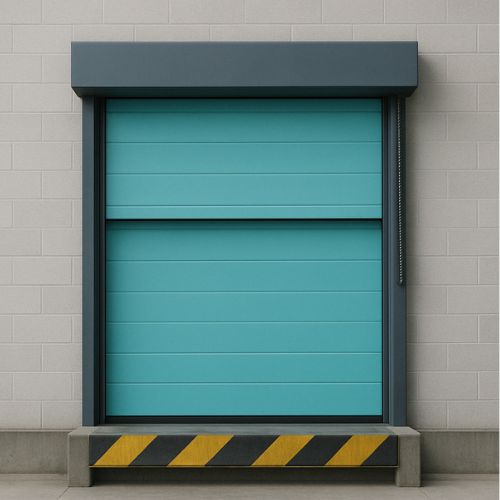 Puerta de guillotina industrial en Bizkaia instalada por Ireki Automatismos